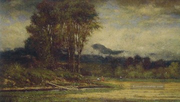 Landschaft mit Teich Tonalist George Inness Ölgemälde